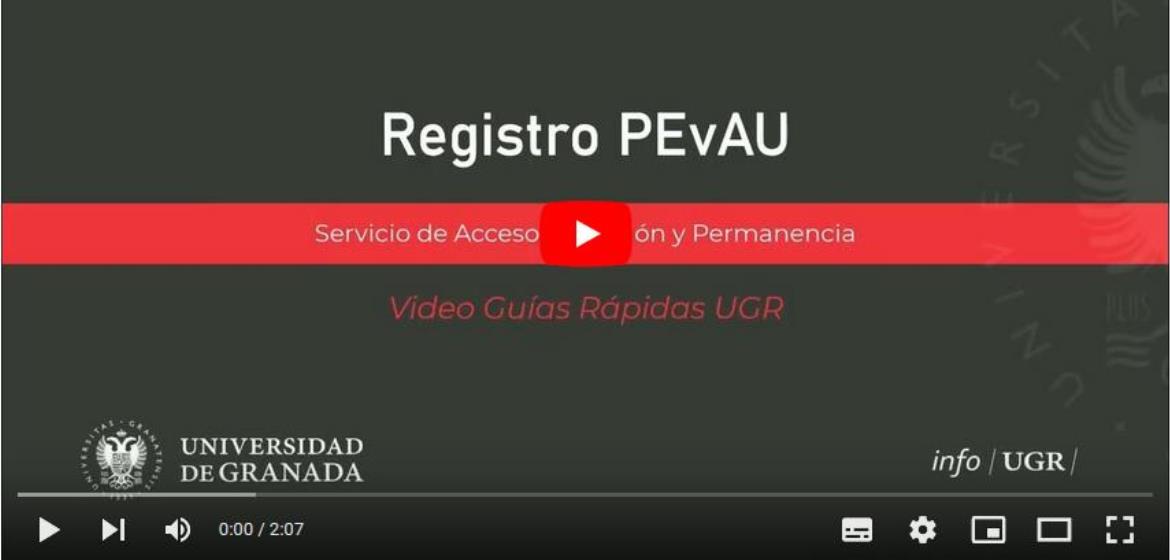 Inscripción en la PEvAU
